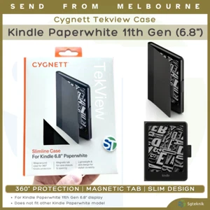 NEW Cygnett Kindle Paperwhite 11th Gen (6.8") Case 360 Magnetic Cover Tab Black - Picture 1 of 8