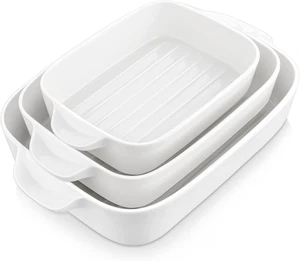 Serie Bake.Bake Set Di 3 Stampi in Porcellana per Forno, Teglia Rettangolo Color - Foto 1 di 12