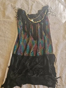 California Costum Collection Size Small Flapper Costume Black With Sequins - Picture 1 of 3