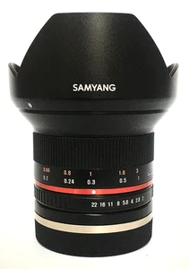 Samyang 12mm f/2.0 NCS CS Lens Sony E-Mount Fit w/ Hood - Picture 1 of 16