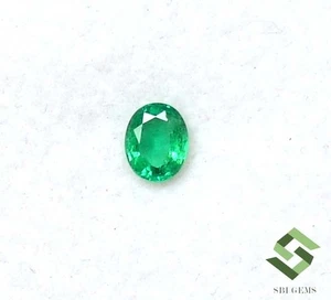 Piedra preciosa suelta certificada 5x4 mm esmeralda natural corte ovalado 0,41 CTS sin tratar - Imagen 1 de 8