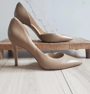 Sam Edelman Hensen High-Pumps 9M camelfarbenes Leder spitz zulaufend D’Orsay nude - Bild 1 von 7