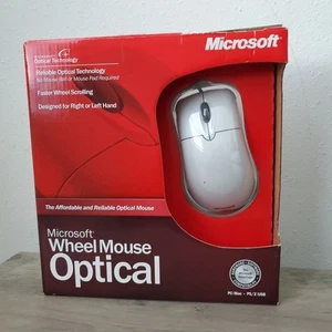 NEU Microsoft Wheel Mouse Optische Maus PC/MAC USB PS2 X08-71117A Vintage Versiegelt - Bild 1 von 7
