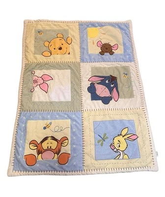 Disney Baby Винни-Пух лоскутное одеяло квадраты Eeyore Tigger Roo поросенок - Изображение 1 из 4