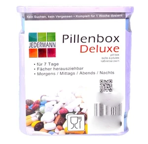 Pillenbox Deluxe für 7 Tage Fächer herausziehbar, Tablettenbox, Medikamentenbox - Bild 1 von 1