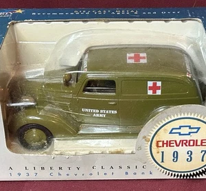 1:32 Liberty Classic 15018 WW2 US Army Ambulance 1937 Chevrolet Bank Die Cast - Picture 1 of 3