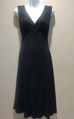 catherine malandrino Black Sleeveless Wool Silk Sheer Back Zip Midi Dress Size 2 - Image 1 of 4
