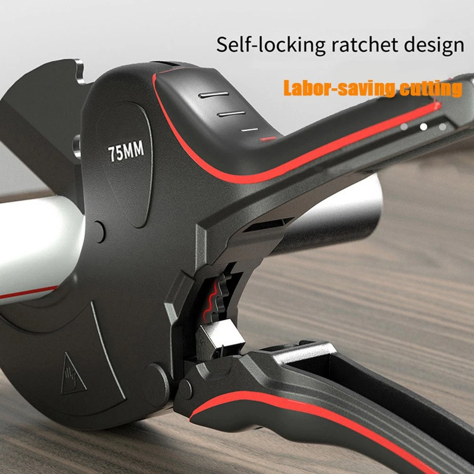 Pipe Cutter 42/63/75MM Large PVC Cutter Ratchet Water Hose Plumbing Plumbers ' - Image 1 of 4