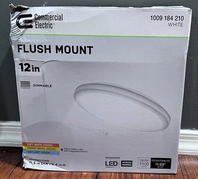 Eléctrico comercial 12 pulgadas Luz LED de montaje empotrado, 1100 lúmenes, 3 CCT, regulable Foto 1 de 4