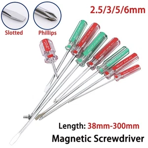 Magnetic Phillips Cross/Slotted Screwdrivers Non-Slip Handle High Precision Tool - Picture 1 of 37