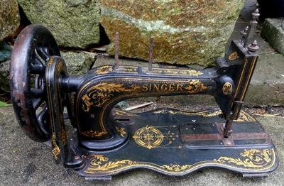 Machine à Coudre SINGER  ancienne fin XIX ème Singer Sewing machine 19th RARE - Photo 1/4