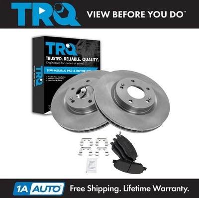 TRQ Front Brake Pad & Rotor Kit Semi-Metallic For 2007-2016 Hyundai Santa Fe - Image 1 of 4