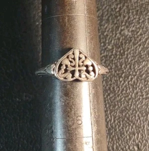 1.6 Grams Size 5 Sterling Silver 925 Cross Crucifix Ring - Bild 1 von 5