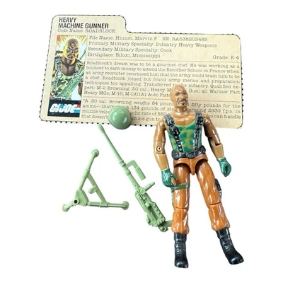 Figura de acción de colección GI Joe Roadblock V1 1984 ametralladora pesada casi completa Foto 1 de 4
