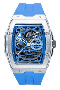 Ingersoll The Challenger Blue Skeleton Dial Automatic I12308 Mens Watch - Foto 1 di 4