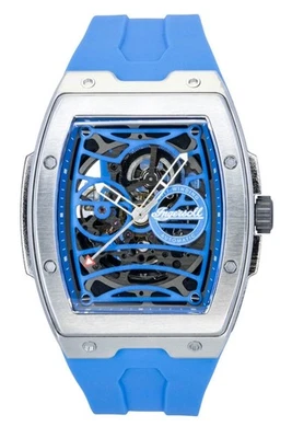 Ingersoll The Challenger Blue Skeleton Dial Automatic I12308 Mens Watch - Immagine 1 di 4