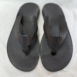 Chaco Women's Flip EcoTread Sandals Size 9 Black Textured Sole Lightweight Arch - Picture 1 of 8