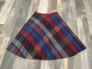 Marilyn Togs Women Sz 16 Waist 31” Plaid Tartan Wool Blend Pleated Vintage - Picture 1 of 7