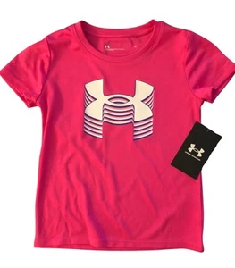 Under Armour Logo Girls Size 4T Workout Sports Activewear Shirt - Picture 1 of 2