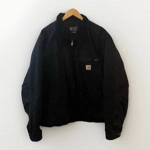 Carhartt Detroit Jacket Black 2XL Relaxed Fit Blanket Lined Corduroy Collar - Picture 1 of 8