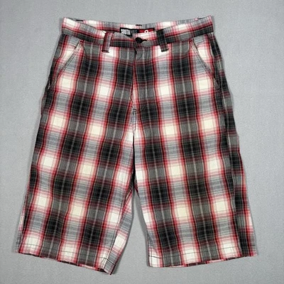 Bermudas Southpole para Hombres 32 Rojo Negro Bolsillos a Cuadros Clásico Exterior Cremallera Mosca Foto 1 de 4