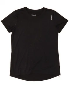 REEBOK Womens T-Shirt Top UK 12 Medium Black Polyester Modern DL12 - Picture 1 of 3