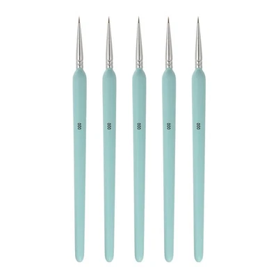 5 Pcs Detail Paint Brushes 6.5mm Pointed Tip (000), Light Blue - Image 1 of 4