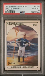 2023 Topps X Bob Ross #43SP Julio Rodriguez Image Variation PSA 10 - Bild 1 von 2