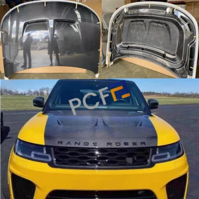 Cubierta de capó ventilada de carbono real para Land Rover Range Rover Sport Foto 1 de 4