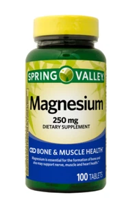SPRING VALLEY MAGNESIUM BONE & MUSCLE HEALTH 250MG 100-CT SAME-DAY SHIP - Picture 1 of 3