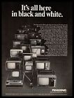 1970 Panasonic Televisions « It's All Here In Noir & Blanc » publicité imprimée TV vintage