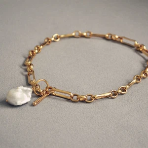 18-22 mm South Sea Baroque Natural White 19 " Pearl Necklace 14k Gold P - Picture 1 of 5