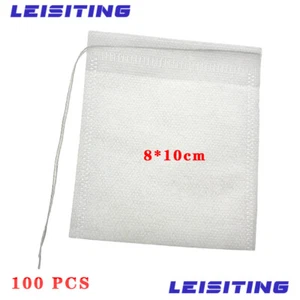 NEW 100 Pcs Non-woven Disposable Filter Empty Teabags Herb Loose Tea Bag 8*10 cm - Picture 1 of 3