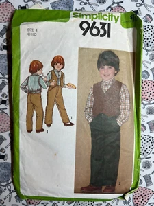 Simplicity Pattern 9631 Child's Pants Pullover Shirt & Vest Size 4 Cut Complete - Picture 1 of 3