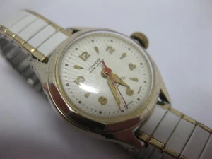 Tonodor Ancre 17 Rubis Jewels Wrist Watch Vintage Gold White Working - Picture 1 of 6