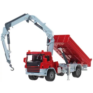 1/50 Scale Diecast Alloy Red Crane Truck Construction Vehicle Model Souvenir H - Picture 1 of 15