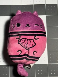 Cats Vs Pickles Pink Purple Crayon Cat Plush Bean Bag - Picture 1 of 4
