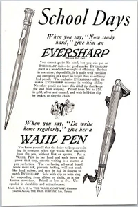 PRINT AD 1922 Eversharp Pencil Wahl Pen School Days 6 x 9 - Picture 1 of 3