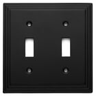 Flat Black Double Toggle Decorative Wall Switchplate Cover 25033-FB