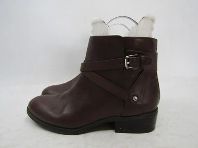 RALPH LAUREN женщин размер 7 B коричневый кожаный молнии пряжки лодыжки модные ботинки - Изображение 1 из 4