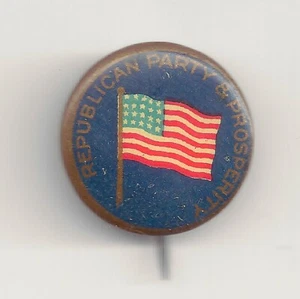 1908 WILLIAM H. TAFT REPUBLICAN PARTY & PROSPERITY campaign pin pinback button - Picture 1 of 2
