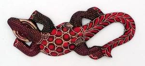 Hecho a Mano Batik Pintado Gecko Lagarto Madera Colgante de Pared 15 cm Arte Java N°12 - Imagen 1 de 2