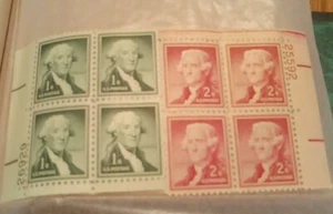 George Washington 1 Cent Green Stamp, Thomas Jefferson 2 Cent Stamps And More! - Picture 1 of 16