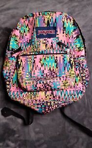 JanSport Backpack T501 Book Bag Colorful Geometric 
