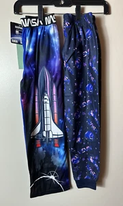 BUNDLE 2 Pair NASA Pajama Pants Boys 6 / 7 Multicolor Space Stars Lounge Sleep - Picture 1 of 12