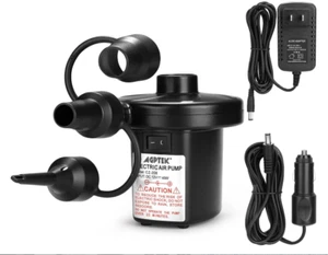 AGPTEK Electric Air Pump – Quick-Fill w/ 3 Nozzles for Camping, Boats,Mattresses - Picture 1 of 9