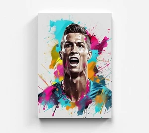 Leinwand Bild Cristiano Ronaldo Graffiti Dekoration Wandbild Pop Art Kunstdruck - Bild 1 von 7