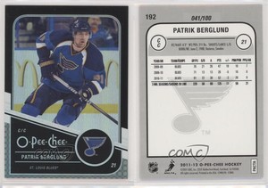 2011-12 O-Pee-Chee Rainbow Foil Black Border /100 Patrik Berglund #192