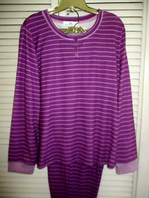 KAREN NEUBURGER TUMBONA PJ CONJUNTO PANTALONES LARGOS SLVES JOGGER RAYAS XL NUEVO Foto 1 de 4