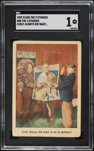 1959 Fleer The 3 Stooges Curly Always Did Want To Be In Pictures! #58 SGC 1 - Picture 1 of 2